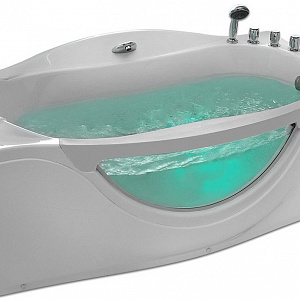 Акриловая ванна Gemy G9072 C R 171*92 со стеклянной стенкой